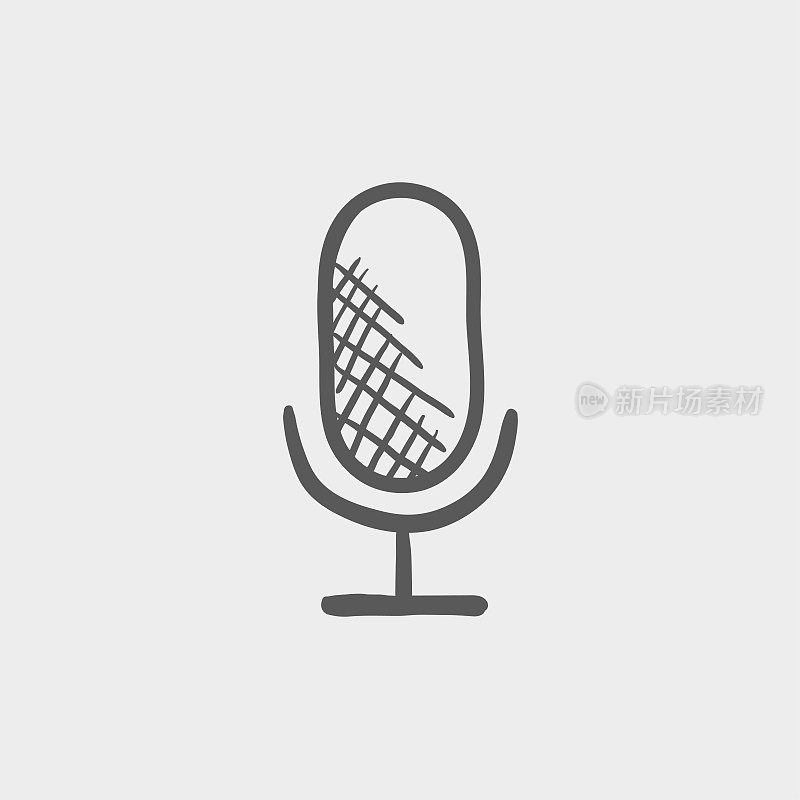 Retro microphone sketch icon